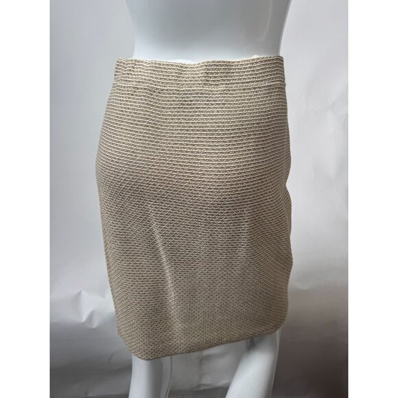 St. John Collection By Marie Gold Beige Textured Knit Skirt Suit Set Size 4 With - Picture 4 of 16